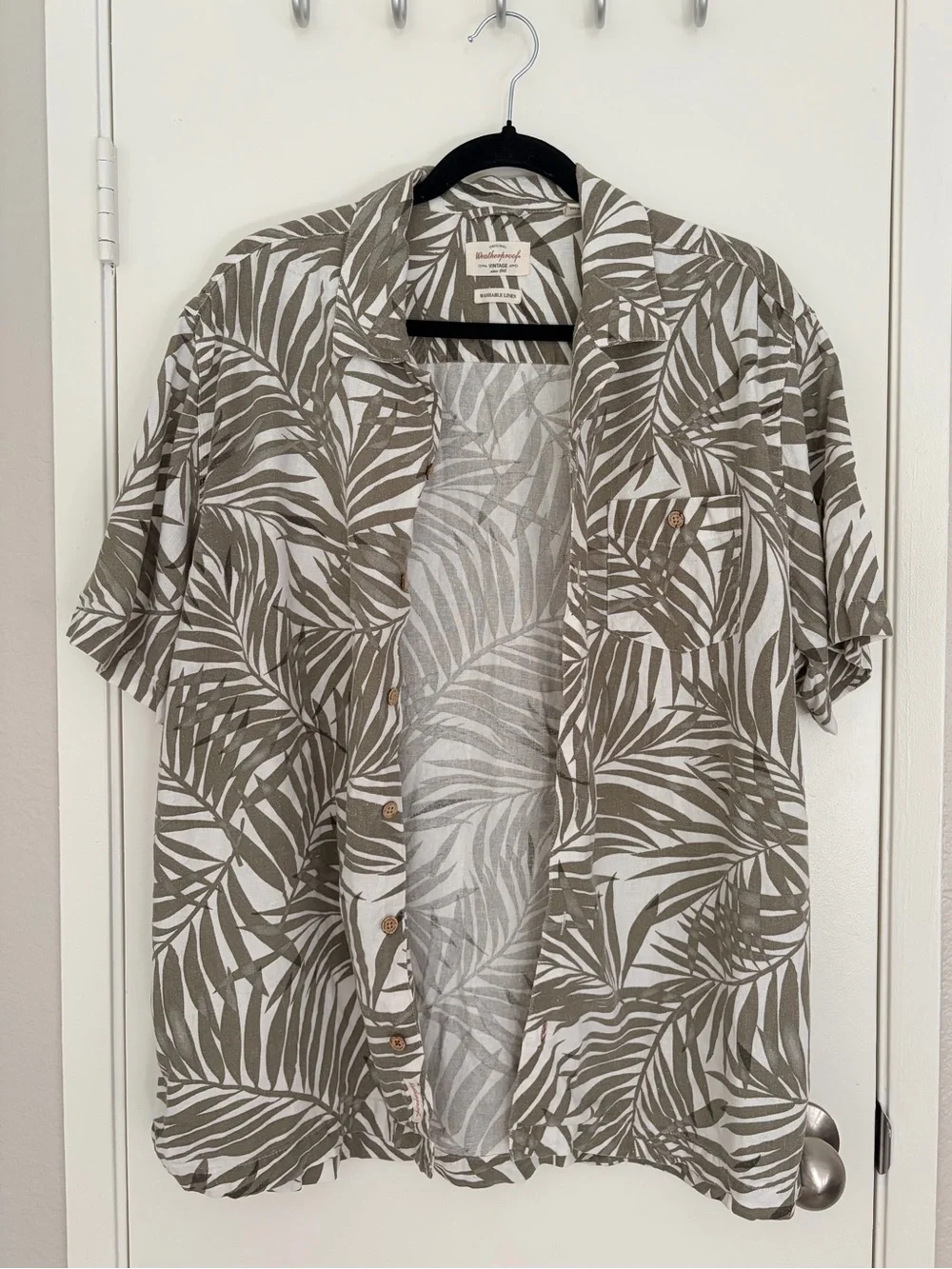 Weatherproof Vintage Linen Leaf Button-Down Shirt